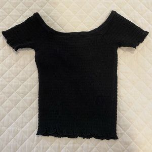 CINCHED BLACK CROP TOP🖤🖤